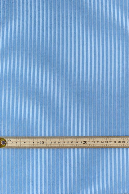 Organic Yarn-Dyed 100% Cotton Shirting Fabric – Dark Blue Stripe - 01