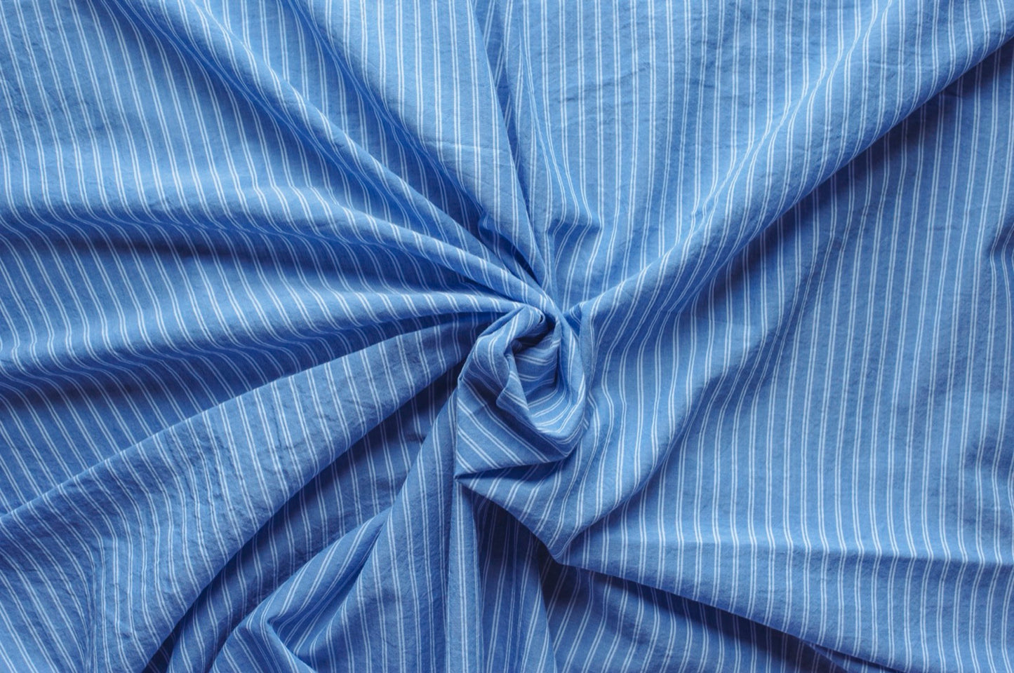 Organic Yarn-Dyed 100% Cotton Shirting Fabric – Dark Blue Stripe - 01