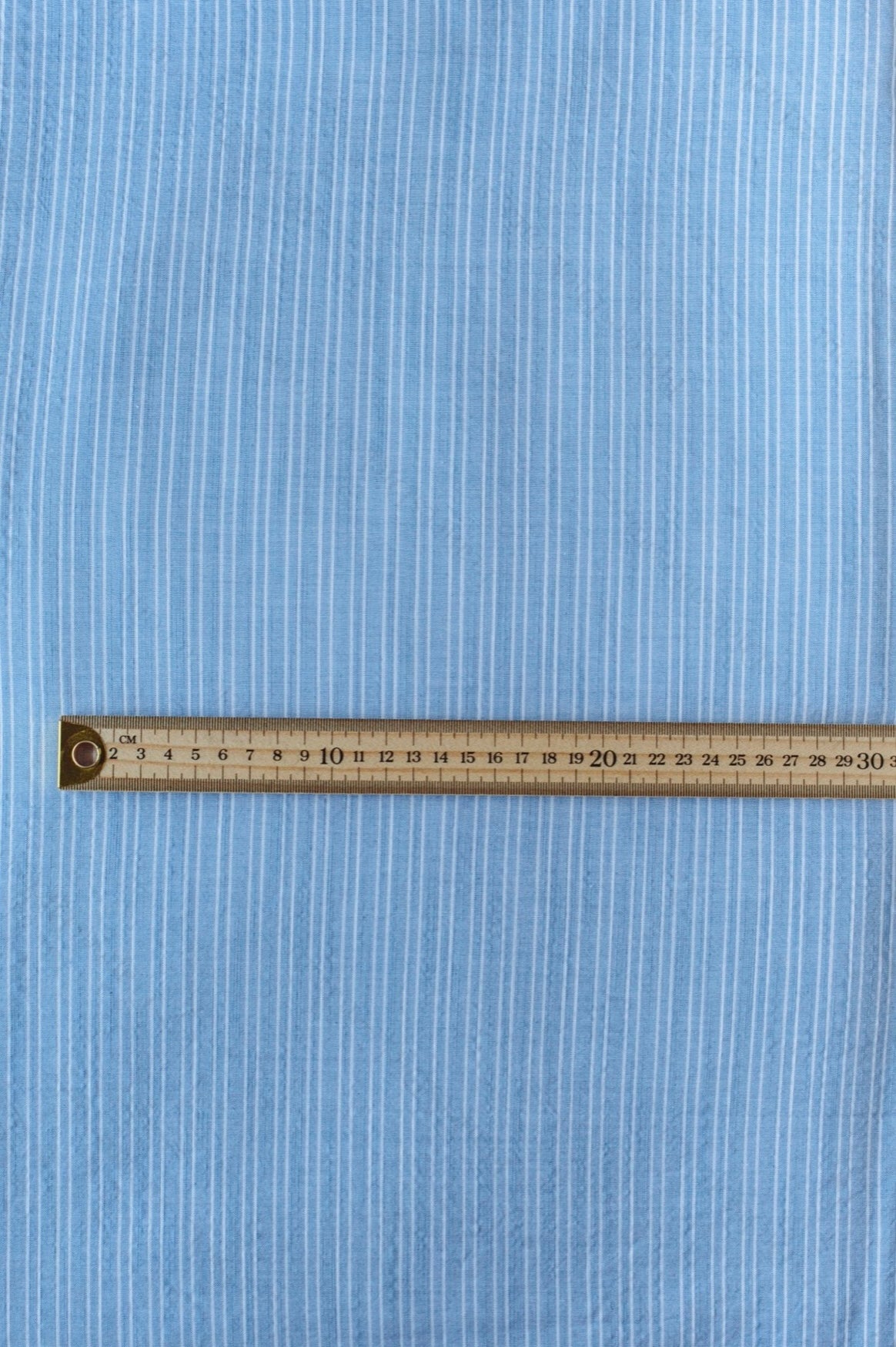 Organic Yarn-Dyed 100% Cotton Shirting Fabric – Light Blue Stripe - 01