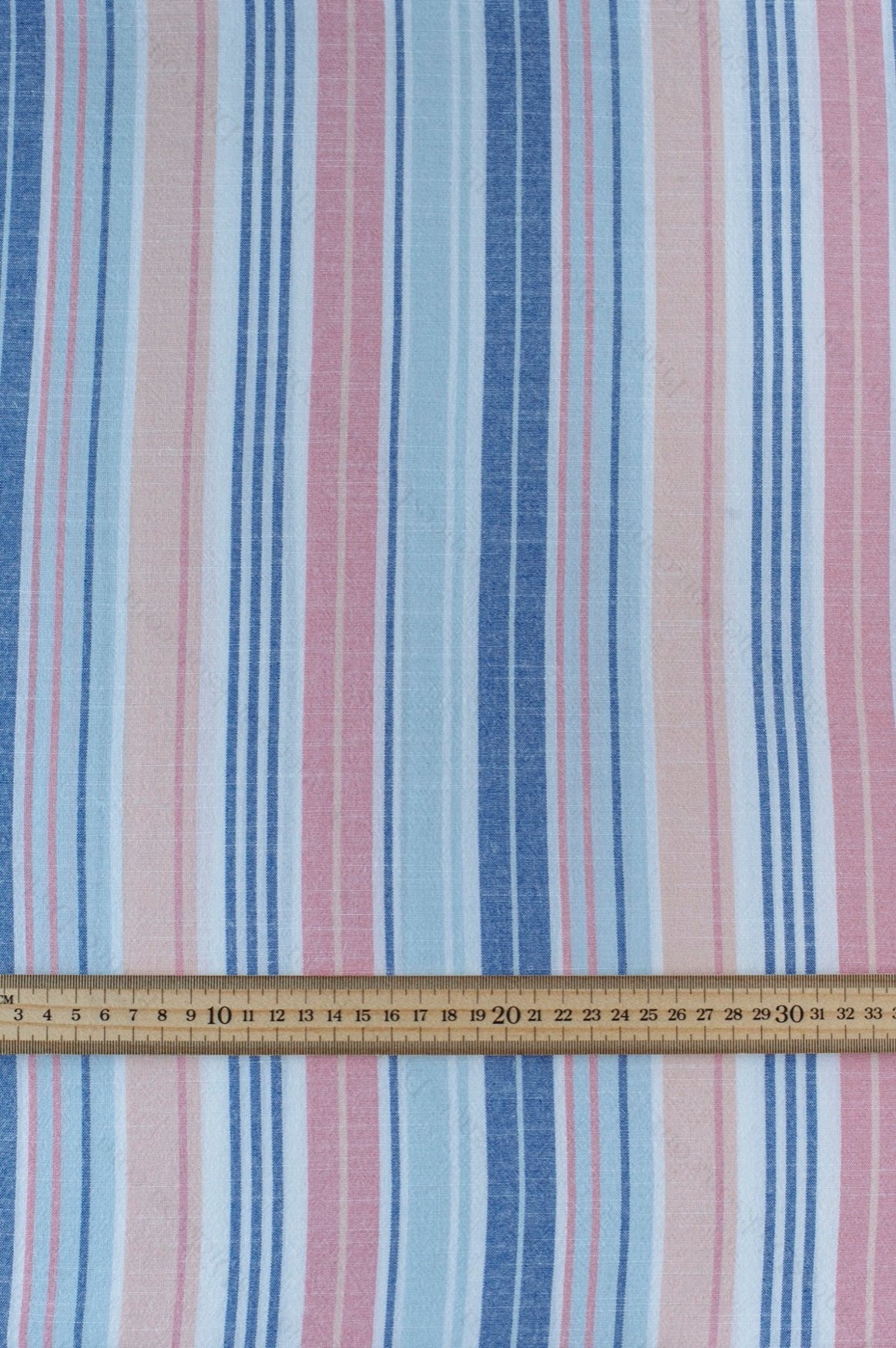 Organic Yarn-Dyed 100% Cotton Shirting Fabric – Blue Pink Stripe - 01