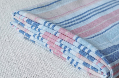 Organic Yarn-Dyed 100% Cotton Shirting Fabric – Blue Pink Stripe - 01