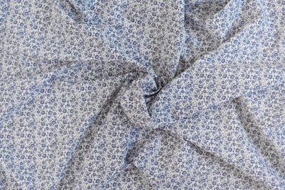 Organic 100% Cotton Voile Fabric – Navy Peony - 01