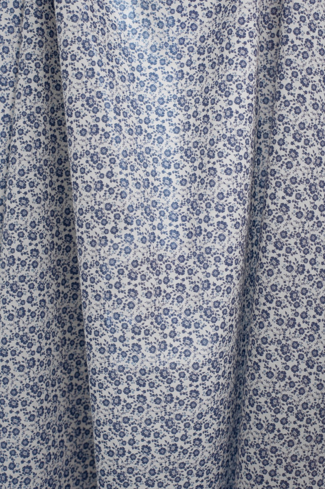 Organic 100% Cotton Voile Fabric – Navy Peony - 01