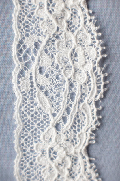 Valenciennes Edging Lace - Off White - Floral Scroll
