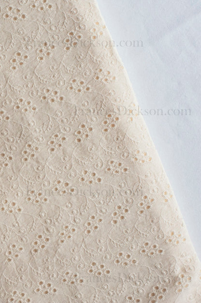 100% Cotton Schiffli / Shifley Fabric – Ivory - 01