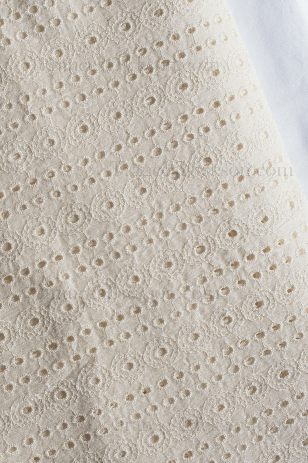 100% Cotton Schiffli / Shifley Fabric – Ivory - 02