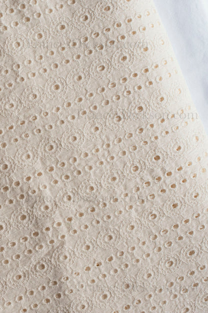 100% Cotton Schiffli / Shifley Fabric – Ivory - 02