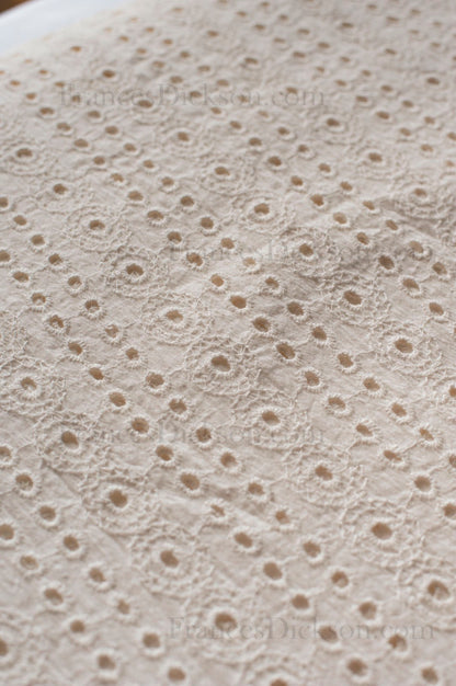 100% Cotton Schiffli / Shifley Fabric – Ivory - 02